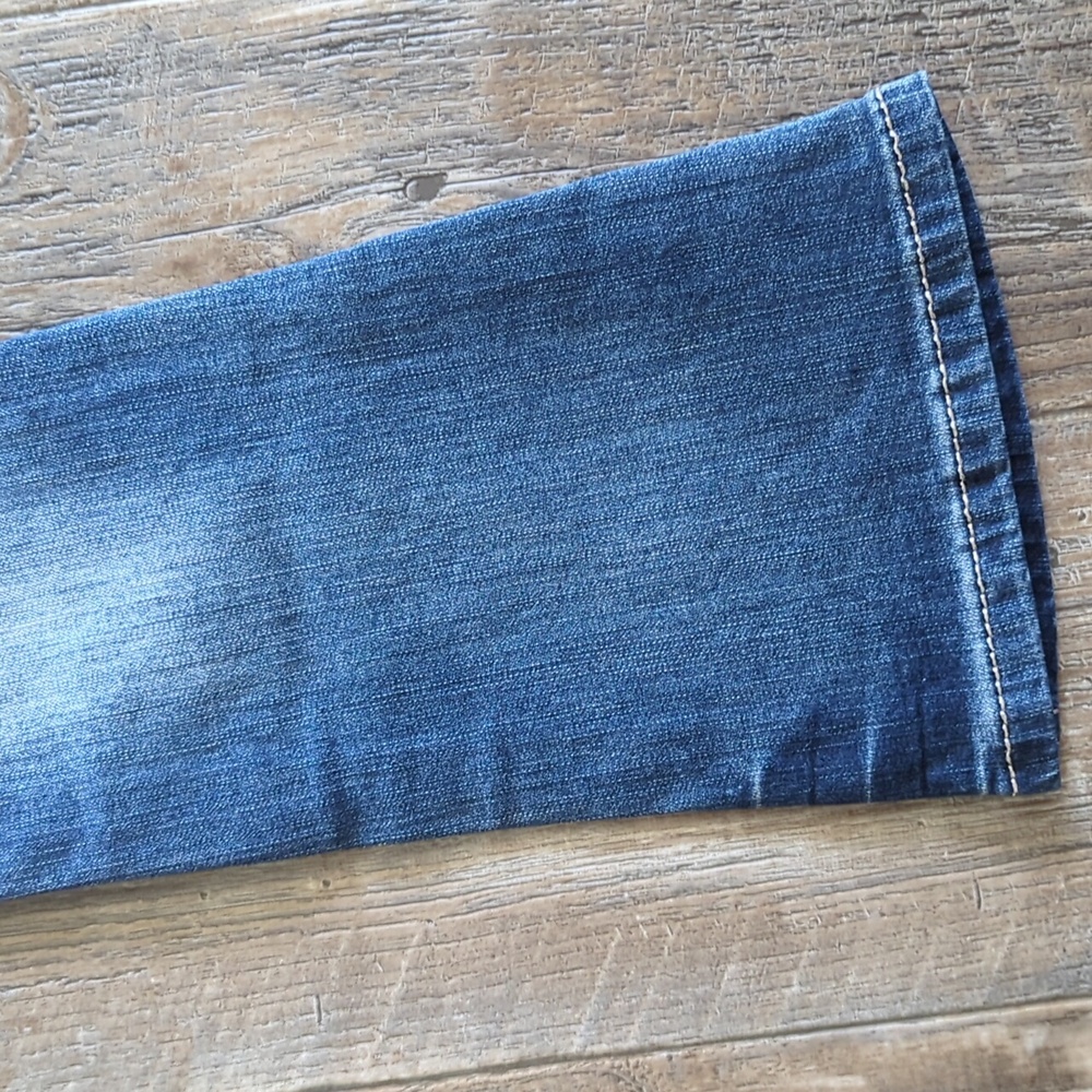 GRACE in LA girls bootcut jeans blingy embroidered faux flap back pockets sz 8 - Picture 8 of 14